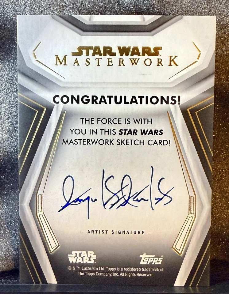 2020 Topps Star Wars Masterwork Yoda Sketch By Angel S. Aviles!!! 🔥 - Image 4 of 4