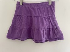 TCP Kids Girls Solid Purple Tiered 100 Cotton Elastic Waist Pull On Skort S 5/6