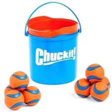 Chuckit Ultra Ball Dog Toy with Chuckit Cleaning Bucket Bundle Bouncy Fetch P...