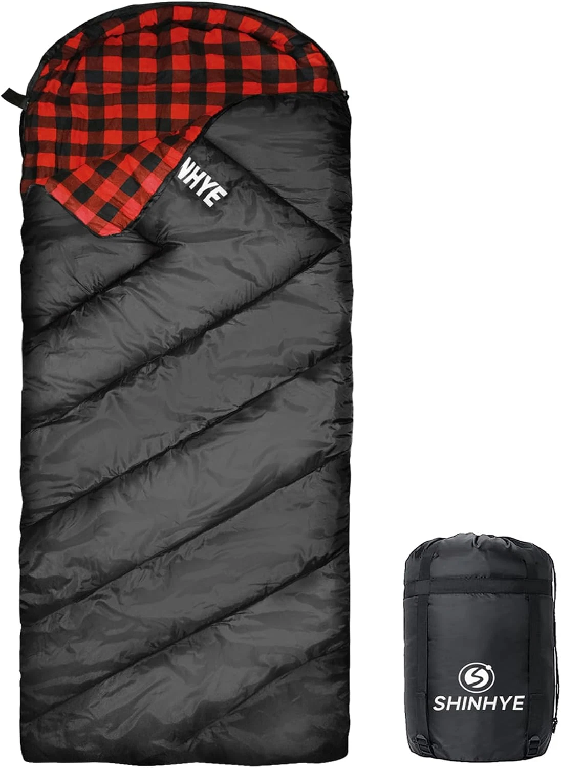 XXL 0°F Cotton Flannel Sleeping Bag for Adults - 4 Season Winter Camping