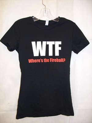 Fireball Zimt Whisky - '' Wtf '' - Promo Schmal Tailliert Damen T-Shirt Klein