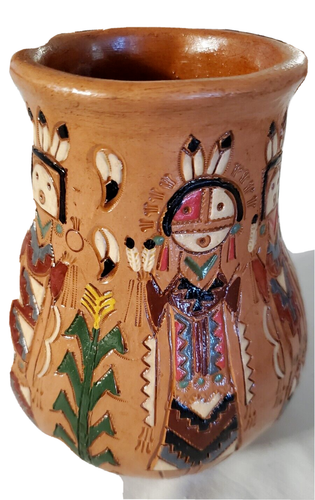 NATIVE AMERICAN NAVAJO POTTERY VASE BY IRENE & KEN WHITE 6" TALL signed - Picture 2 of 10
