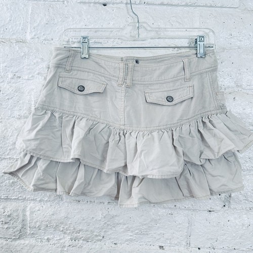 Be Bop cordurey beige Skirt Girls Size 16 VintageRuffle mini Skirt - Picture 4 of 7