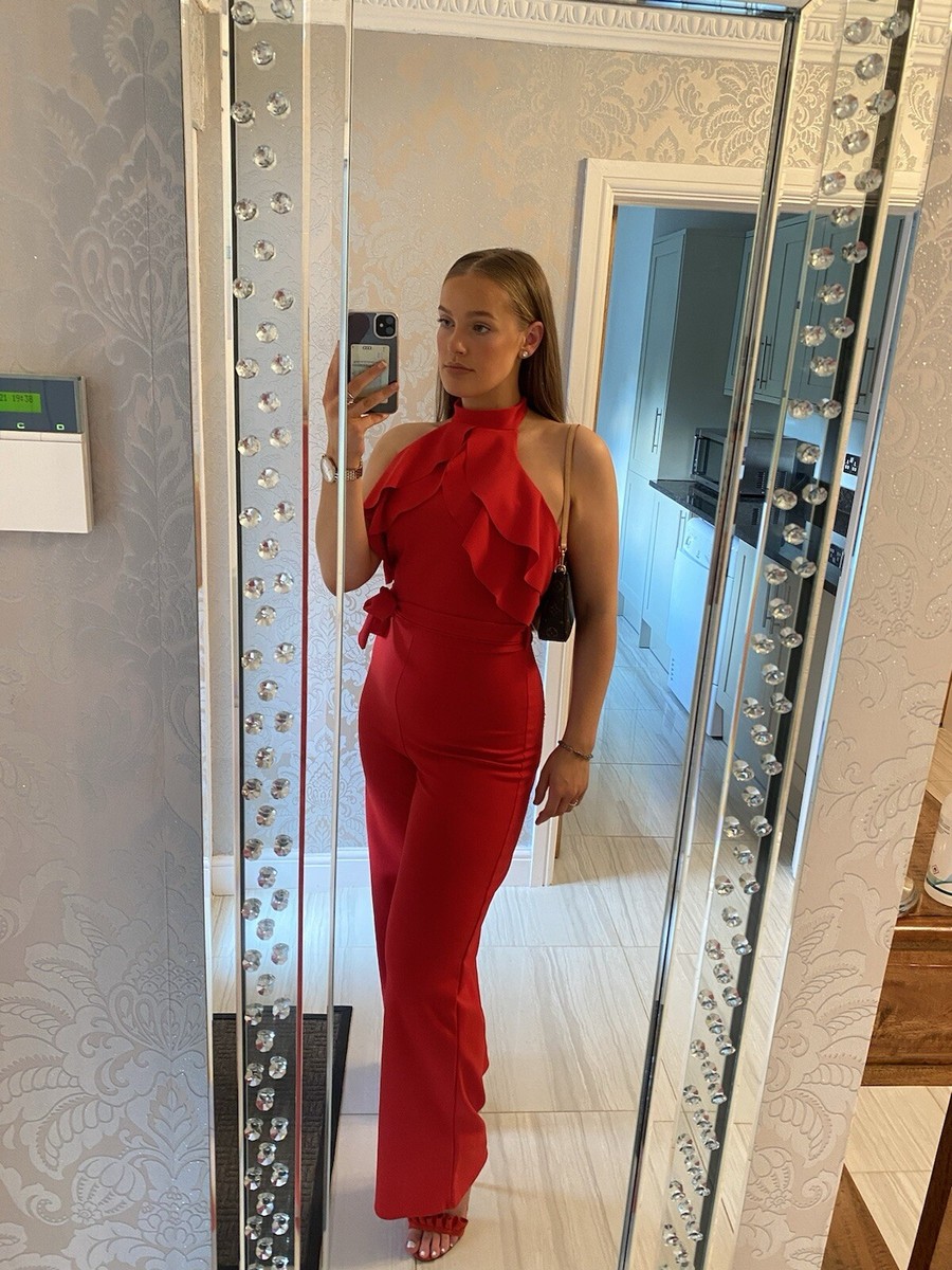 Quiz Clothing Red Jumpsuit Size 12 UK