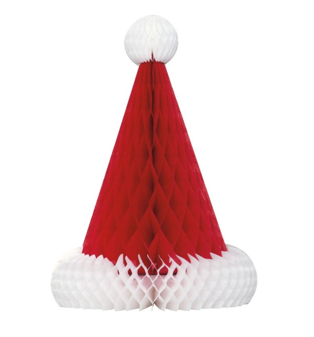 6 x Santa Hat Honeycomb Christmas Party Table Centrepiece 30cm Large Red