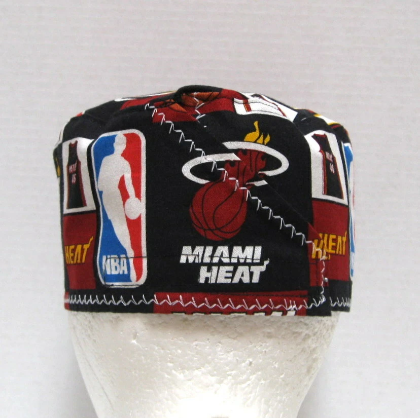  Miami Heat Mens Scrub Hat, Chemo Hat, Medical Skull Cap, Surgical Cap, One Size - Image 3 of 4