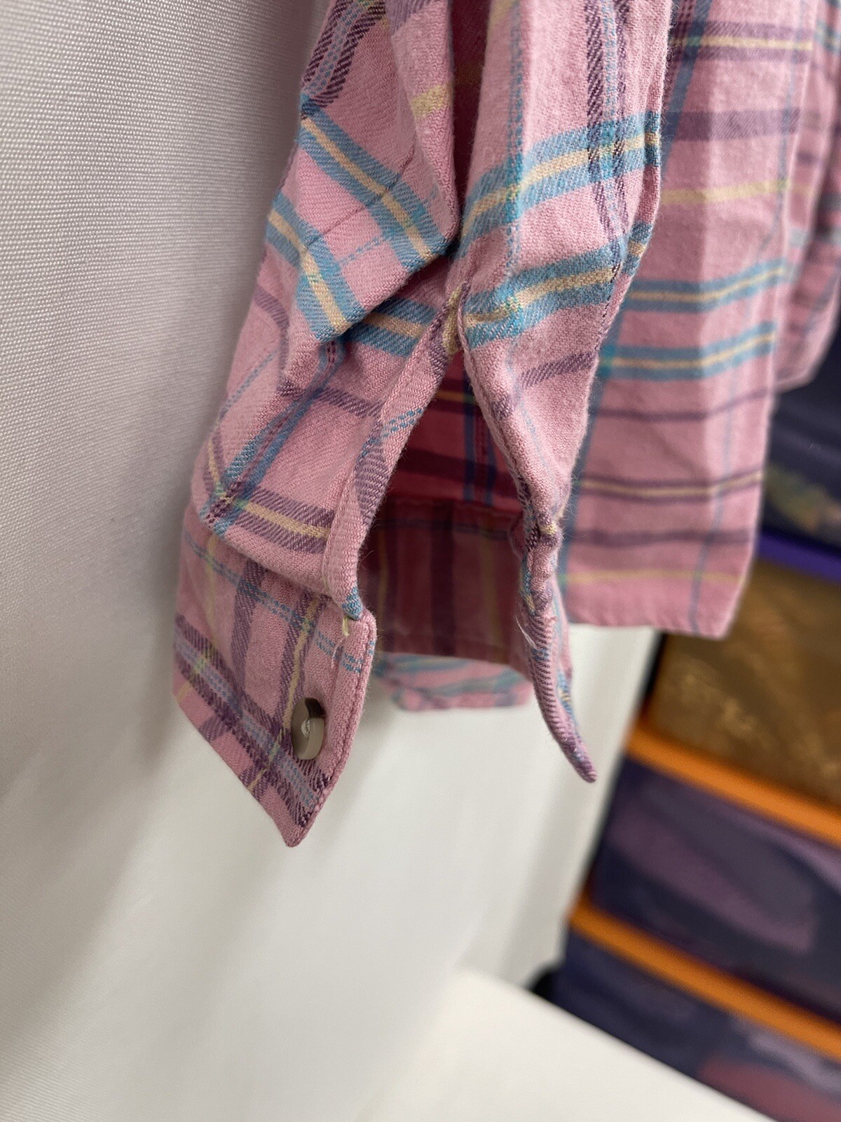 Zara Pink Bubble Gum Flannel Shirt Womens size Large Gem