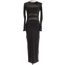SER.O.YA NWD Long Sleeve Semi Sheer Midi Dress Size XS in Black