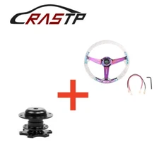 Racing Acrylic Steering Wheel with Quick Release Black Aluminum 14" 350mm