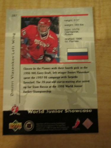 1998-99 Upper Deck Collectors Choice Reserve World Junior Showcase Dmitri #287 - Picture 2 of 2