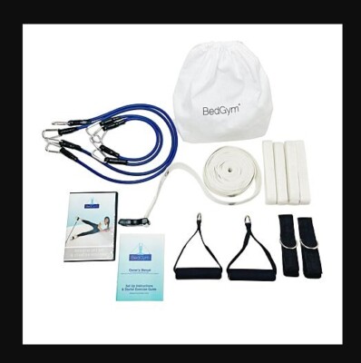 BedGym Workout in Bed Stretching & Strength System Resistance Bands w/travel bag