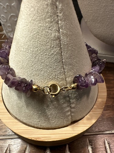 Beautiful Presidium Tested Genuine Amethyst Chip Necklace & Bracelet Set - Picture 5 of 7