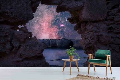 3D Rock Cave Star Sky Wallpaper Wall Murals Removable Wallpaper 729
