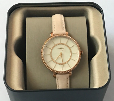Fossil Women's Watch Jocelyn Hand Blush Leather Watch ES4455 NWT