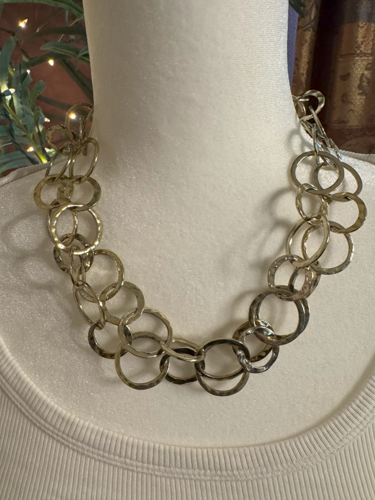 Two-Layer Interlinking Ring Necklace - image 1