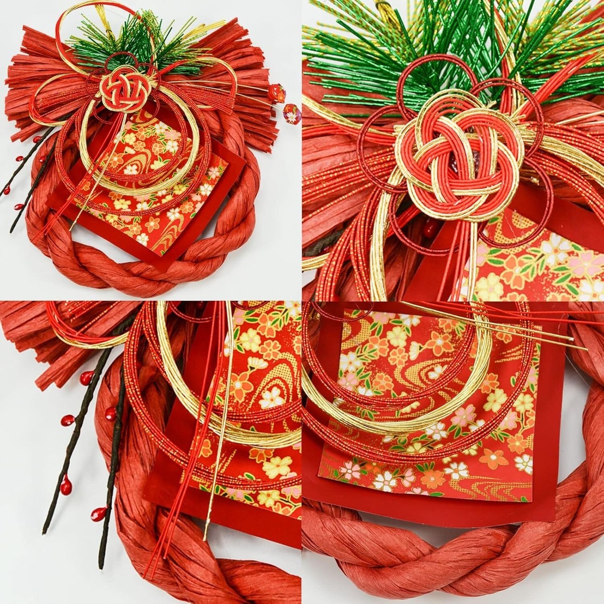 Japanese New Year's Decorations Shimenawa Modern Wreath Red | eBay Japanese New Year's Decorations Shimenawa Modern Wreath Red | eBay