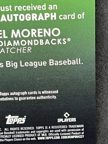 2023 Topps Big League Gabriel Moreno Opening Act Auto #OAA-GM RC Diamondbacks - Picture 9 of 9