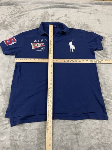 Polo Ralph Lauren Polo Shirt Mens Size Large Blue PRL MCMLXVII Patch 5 Logo - Picture 8 of 15