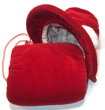 VTG Little Girl  s Child's Red Velvet MUFF AND Bonnet HAT Winter Christmas Cute 