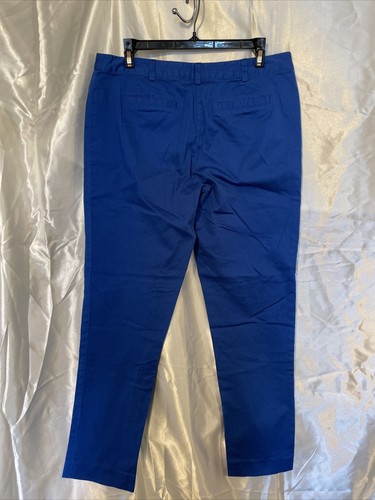 Michael Kors Women's Dress Pants Blue Cotton Zipper Pockets Straight Leg Sz 10 - Picture 2 of 11