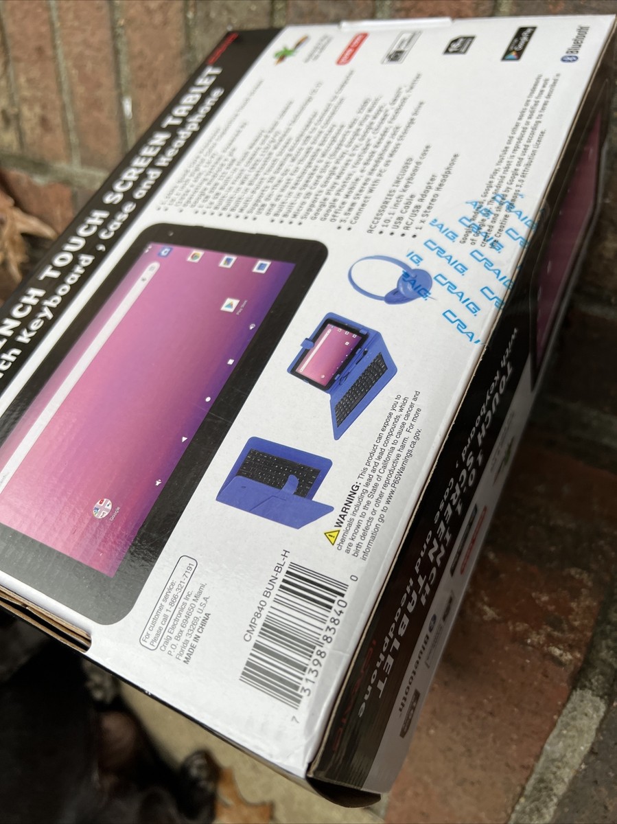 Craig CMP840 BUN-BL-HD Quad Core 10.1in Tablet w Keyboard Craig CMP840 BUN-BL-HD Quad Core 10.1in Tablet w Keyboard