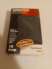 Pass & Seymour P&S GFCI 15 Amp Switch LED BLACK Single Pole 1595-SWTBKCC4