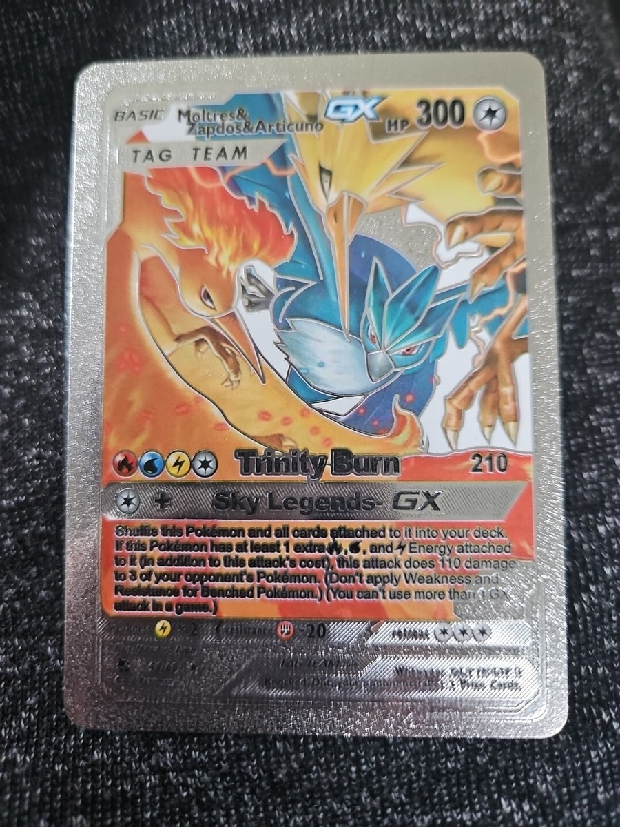 Pokemon Tag Team Moltres & Zapdos & Articuno GX HP300 Silver Pokemon Tag Team Moltres & Zapdos & Articuno GX HP300 Silver