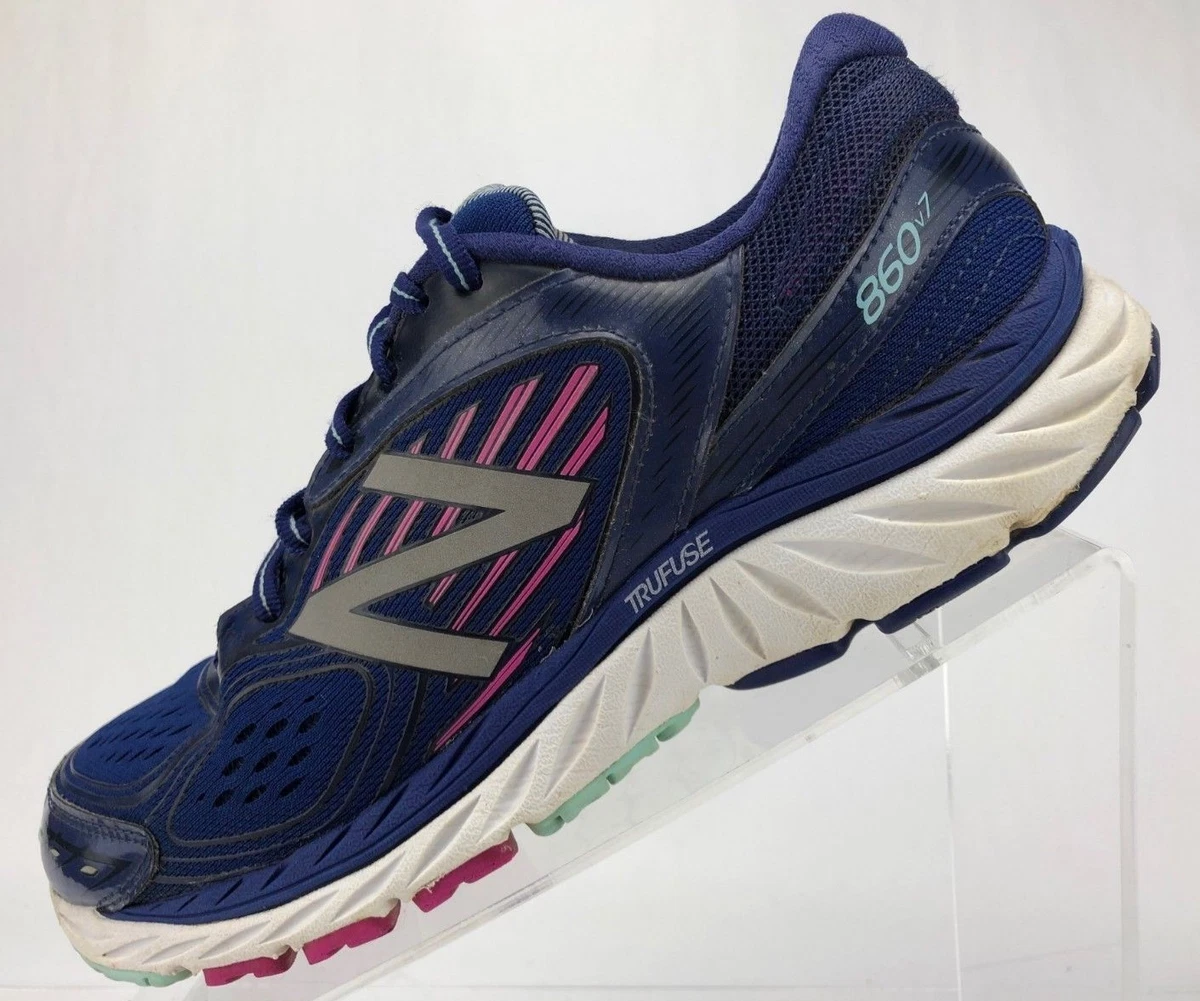 New Balance 860v7 Trufuse Asym Counter Running Shoes Blue Comfort Womens Sz 9.5