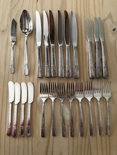 Antique Grenoble by Prestige Oneida Silverplate Flatware Set 23 Pieces Stainless