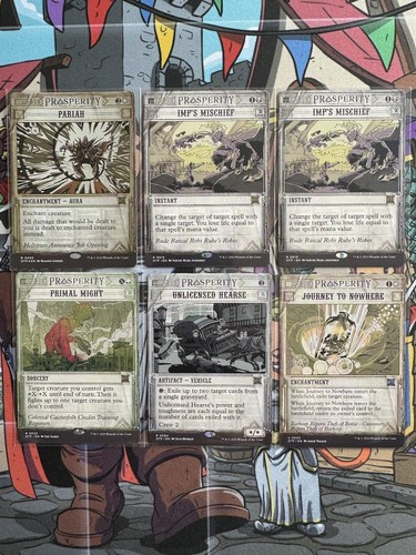 Magic The Gathering Outlaws of Thunder Junction Showcase Bundle 17 Cards 6 Foils - Afbeelding 1 van 4