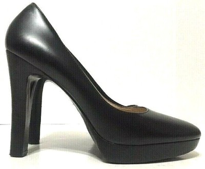 Michael Kors Platform Block Heels Pumps Black Leather Closed Toe Womens Sz 7.5M | eBay