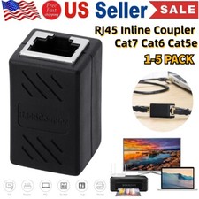 1-5PACK RJ45 Inline Coupler Cat6/Cat5e Ethernet Network Cable Extender Connector