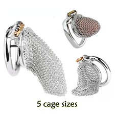 Chastity Device Hauberk Cage 5 Sizes Men Metal Locking Belt Male Stainless Steel