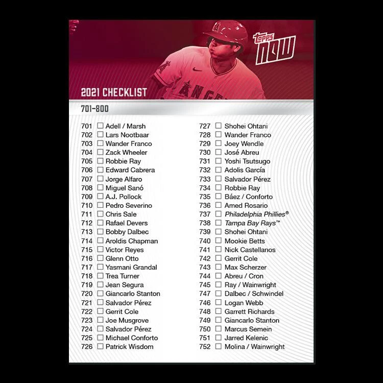 2021 Topps Now MLB Base Choose Your Card 601-800 - Image 2 of 3