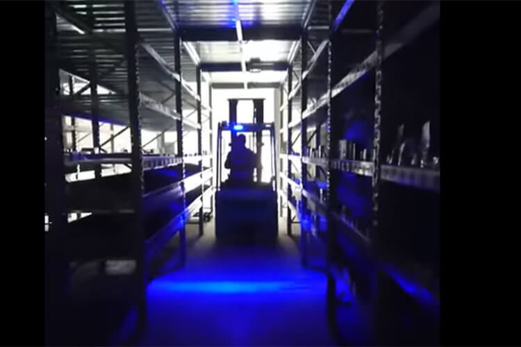 Lampada Fanale Faro Led Lineare Per Carrello Elevatore Muletto Luce Blue 12V-80V