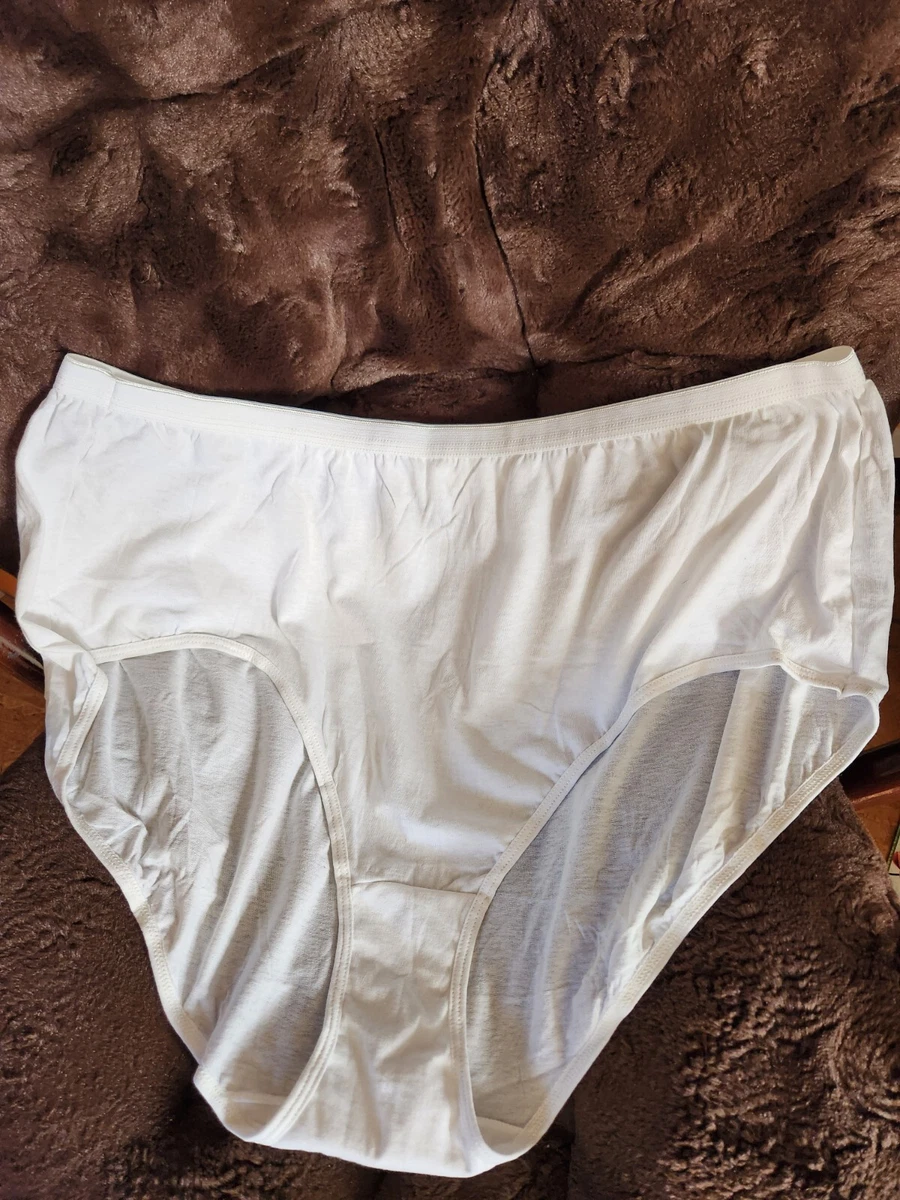 Just My Size Panties Size 14 White Full Brief Cotton Underwear Lot Of 3  Pair