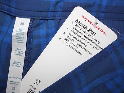 Buyu NWT Mens Lululemon Blue Plaid Kahuna Shorts Size 36 | eBay