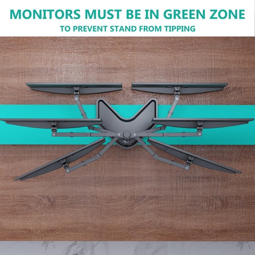 Free Standing Dual LCD Monitor Fully Adjustable Desk Mount Fits 2 Screens up ... - Picture 9 of 9