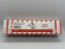 Staples Invisible Clear Tape .75  X 36 Yards Each, Pack of 12 New