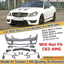 C63 Amg Style Conversion Front Bumper Kit For 2012-2014 Benz W204 C300 C350 Pdc