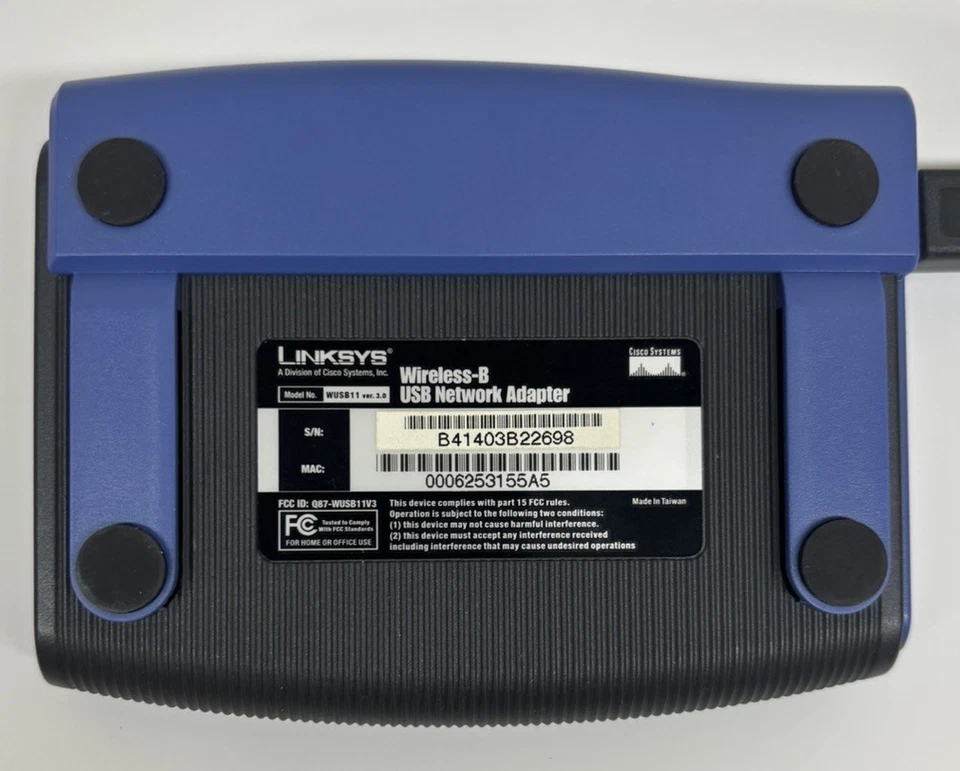 Adaptador de rede USB Linksys Wireless-B WiFi para computadores antigos - Imagem 3 de 3