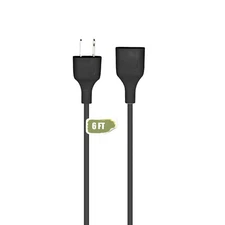 Black Extension Cord 6FT Extension Cords Thin 2 Prong for Indoor Use Outdoor Use