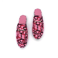 NIB Gucci Princetown Mules EU 38 US 8 Horsebit Print Pink Multi 990