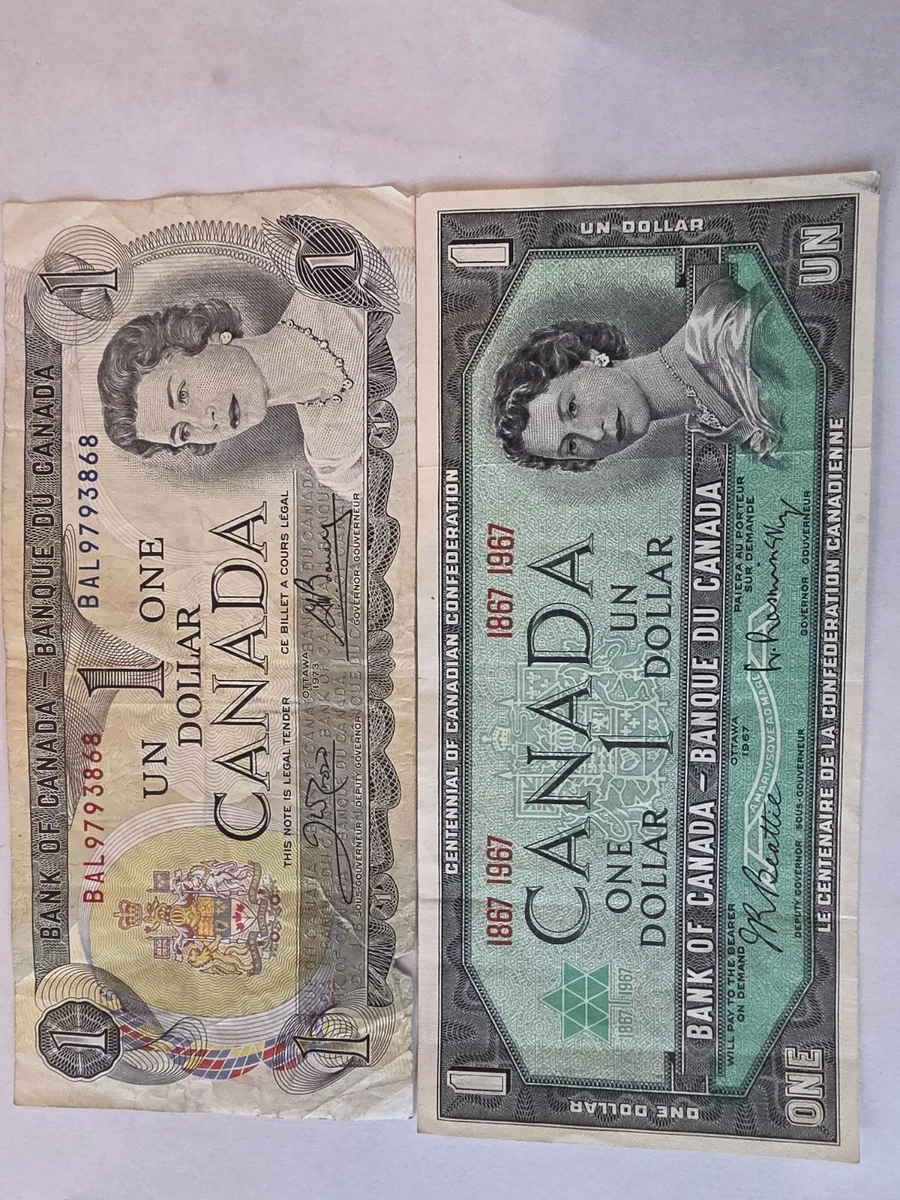 カナダ 1867-1967年　1ドル　2枚セット 25+ Bank of Canada Paper Money 1967 for sale | Updated Oct 2026