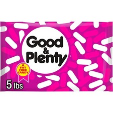 GOOD & PLENTY Licorice Fat Free, Candy Bulk Bag, 5 5 Pound (Pack of 1), Pink