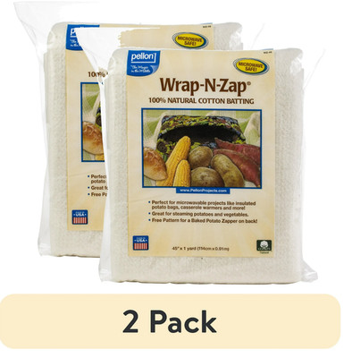 Pellon Wrap-N-Zap Quilting Batting, off-White 45'' x 36'' Precut Package (2 pack)