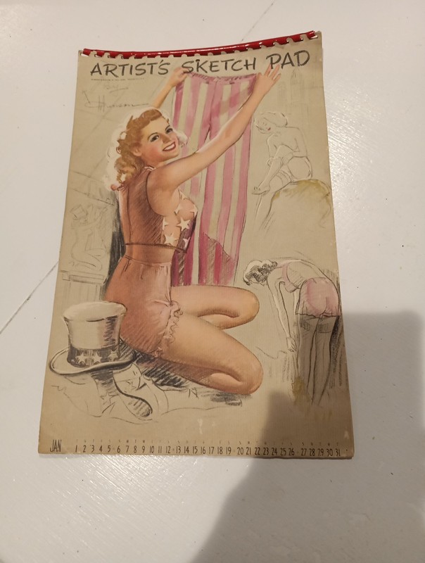 Vintage 1946-1950's Munson Artist's Sketch Pad Calendar, Rare Find!