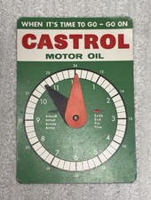 Vintage 1960s Original Castrol Motor Oil Parking Disc Signclock