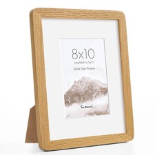 8x10 Picture Frame - Solid Oak Wood Frame with Real Glass, 8x10 Photo Frame M...