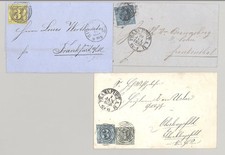 Thurn & Taxis, 3 Briefe mit verschiedenen Frankaturen als Posten (13420)